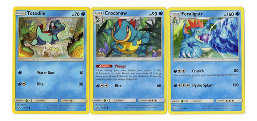 Evolution Set Feraligatr Croconaw Totodile Lot De Cartas De