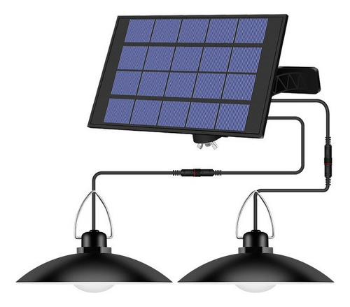 Lámpara Colgante Solar Impermeable De 2 Cabezales For