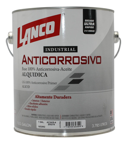 Anticorrosivo Industrial De Secado Rapido Lanco 1galon