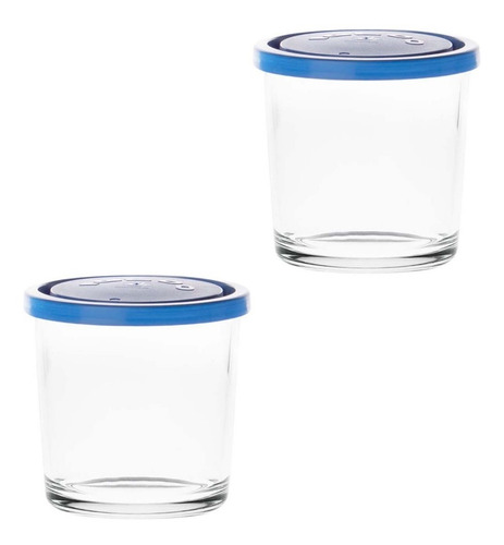 Igloo Juego De 2 Contenedores De Vidrio Con Tapa Azul. 500ml