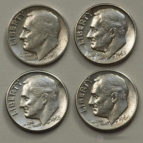 3 Piezas Monedas One Dime Rooosvelt Pregunte Años  