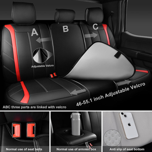 Juego Completo De Fundas De Asiento De Cuero De Lujo Pa 5646