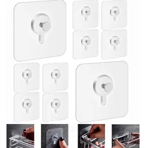 Comprar 10 Ganchos Adhesivos Fuerte Transparentessin Perforaciones