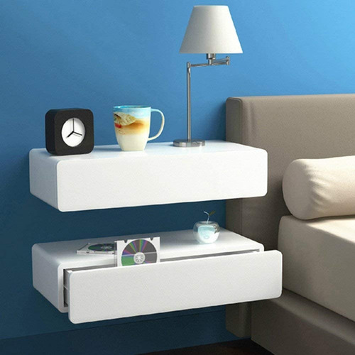 Imagen 7 de 8 de Mesa De Noche Flotante En Madera Lacada Ref: Cassy