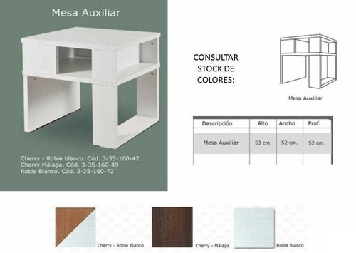 Mesa Auxiliar Ricchezze Trapani Living Comedor Cherry Malaga