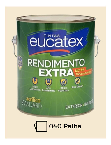 Tinta Interna E Externa Eucatex Rendimento Extra - 3,6 Gl Palha