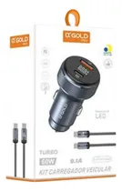 Comprar Carregador Veicular 60w Turbo Usb E Usb-c C Cabo Fonte Carro Cor Fonte + Cabo (grafite)