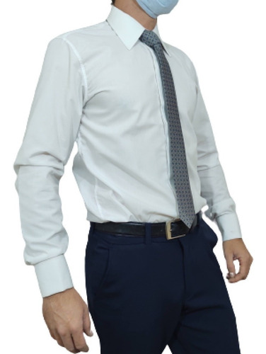 Imagen 2 de 6 de Camisa Doble Puño Con Carteron Hombre Calidad Premium