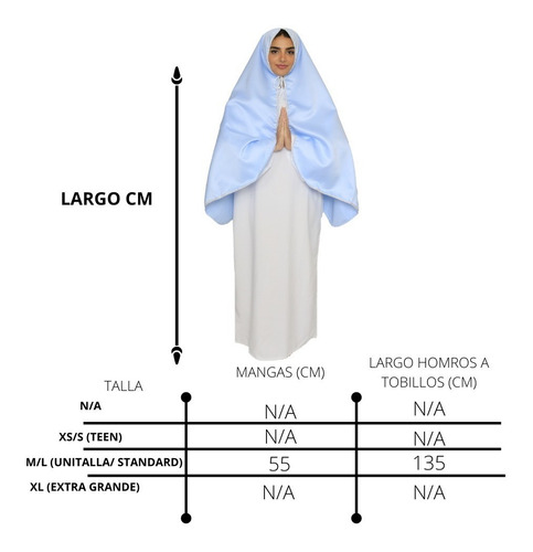 Disfraz Virgen Maria Clasico Navidad Dama