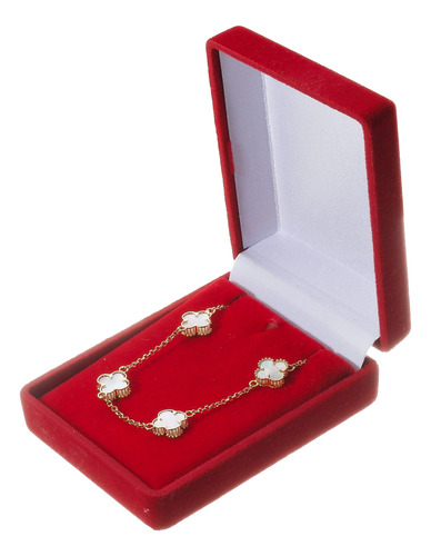 Pulseira Com 5 Trevos Madre Pérola Em Ouro 18k Com Garantia