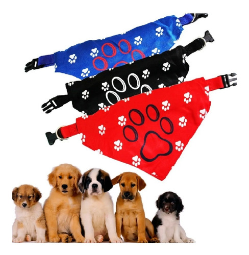 Collar Bandana Perro Gato Identificacion Ajustable Samano.uy