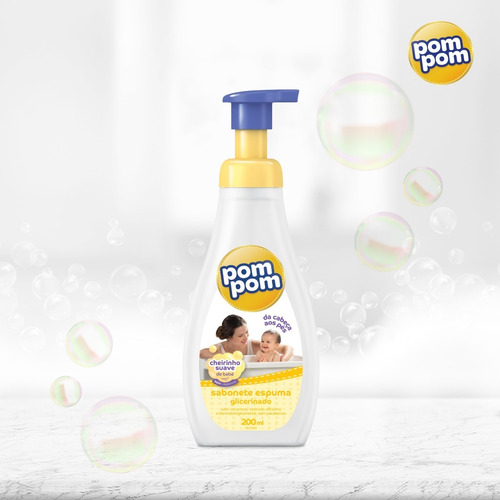 Imagem 3 de 4 de Kit Sabonete Pom Pom Espuma 200ml - 12 Unidades