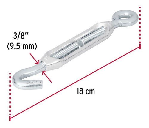 Tensor Para Cadenas Y Cables Con Argolla Y Gancho 200kg