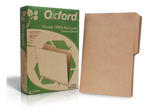 Folder Reciclado Oxford M756 1/2 Tamaño Oficio Paq C/100pzs