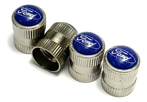 4 Tampas Válvula Pneu Compatível Todos Carros Ford Em Metal