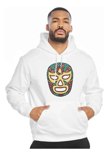 Sudadera Con Gorro Mascara De Luchador Multicolor Calaverita