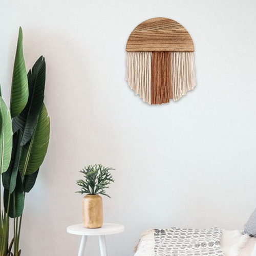 Tapiz De Borlas De Macramé Colgante De Pared Bohemio De D