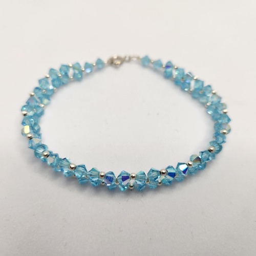 Pulsera Cristal 1ra Marca Aqua Bohemica Ab 2x Plata Color Vr Acqua Bohémica 6 Cm 20 Cm