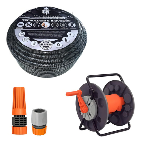 Mangueira De Jardim 100 M Com Enrolador Fixo - Gf