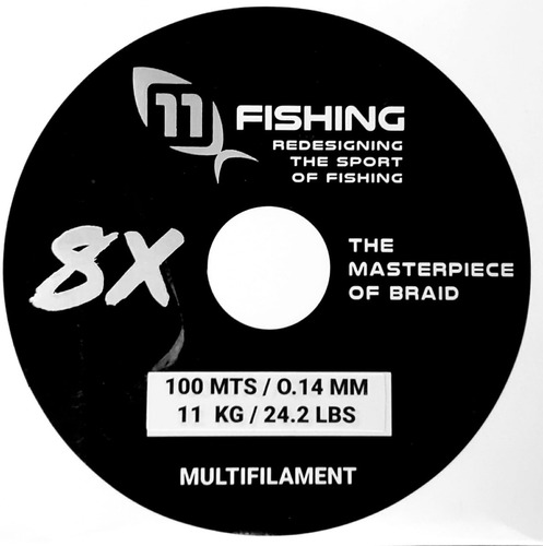 Bobina 100 Metros Multifilamento 0.30mm 8x Hebras 11 Fishing