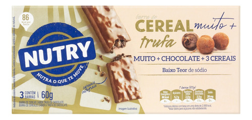 Barra de cereal Nutry ProteinBar  sabor trufa de chocolate 20 g