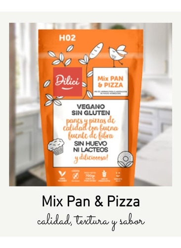 Mix Mezcla Harina Pan Pizza Dilici Vegano Sin Gluten