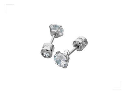 Aretes Titanio 18k Diamante Creado By Thi Tur® Tornillo