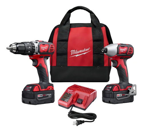 Taladro Rotomartillo + Llave De Impacto Milwaukee 2697-22 Color Rojo Frecuencia 0 MHz