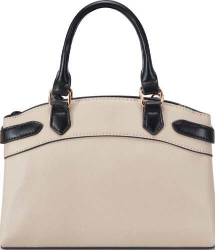Bolsa Satchel Para Mujer Con Logo Estampado Beige Guess