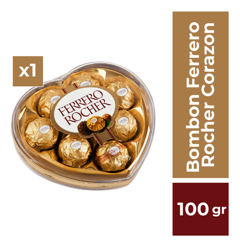 Bombón Chocolate Ferrero Rocher Corazón 8 Unid 100g