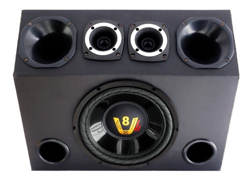 Imagem 7 de 7 de Caixa Trio Som Automotivo Carro Completa Sub Modulo Digital