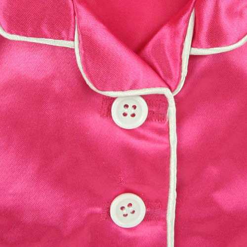 Sophia's Muñeca De 18 3 Piezas Pijama De Satén Rosa Intenso Y Zapatillas Blancas