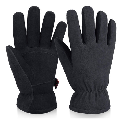 Ozero Guantes De Trabajo De Invierno Piel De Ciervo Guantes 