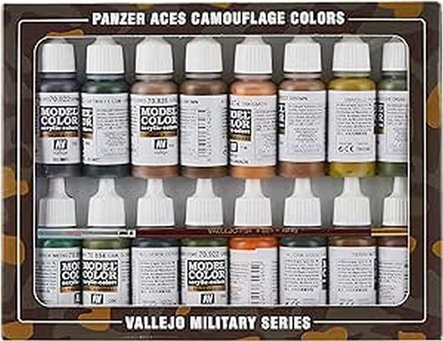 Juego De Pintura Con Pincel Vallejo Panzer Aces