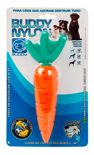 Imagem 1 de 9 de Brinquedo Pet Mordedor Resistente Nylon Cenoura Buddy Toys