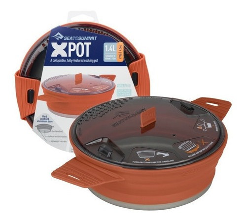 Panela Dobrável Silicone X-pot 1,4l Sea To Summit Laranja