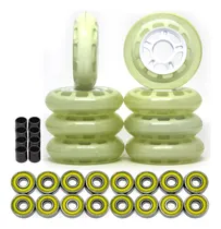 Comprar Kit 8 Rodas Patins Roller Inline 80mm Rolamentos E Espaçador