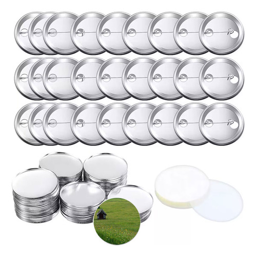 100 Chapitas Metalicas Para Sublimable Con Película Pvc 58mm