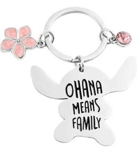 Hermoso Llavero De Lilo Y Stitch Ohana Amor Familia Regalo