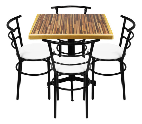 Mesa Con 4 Sillas Comedor Restaurante Cafetería Bar