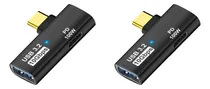 Comprar 2 Adaptadores 2 En 1 De Usb C A Usb 3.2 Con Puerto De Carga