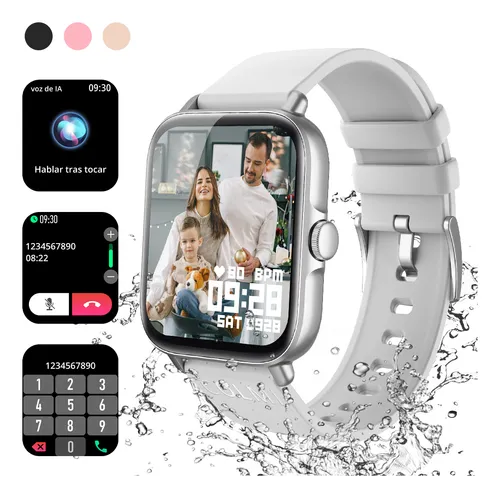 Colmi P28plus Plateado Smartwatch Con Llamadas De Voz, Ip68 Impermeable, Reloj Inteligente Con Pantalla Táctil Hd De 1,9", Lectura De Información, Vigilancia De La Salud, Apto Para Hombre Y Mujer