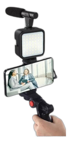 Kit De Gravação Para Smartphone Com Microfone, Led E Suporte