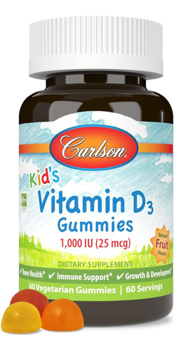 Vitamina D3 1000 Iu De Niños Carlson 60 Gomitas Vegetarianas