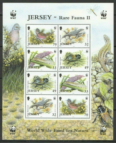 2004 Wwf Fauna - Aves- Reptil- Insecto - Jersey Mnh