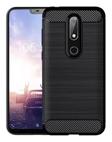 Funda Tpu Fibra Carbono Rugged Para Nokia 3.1 Plus 