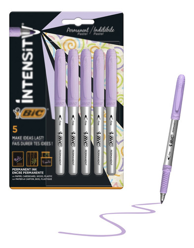 5 Plumon Marcador Permanente Tipo Sharpie Morado Violeta
