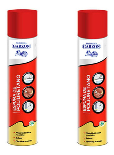 2 X 1 Espuma Poliuretano Expansible Pint Garzon 750 Ml !