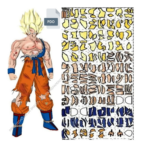 Goku 2 Metros / Archivo Papercraft (retirar X Domicilio) | MercadoLibre