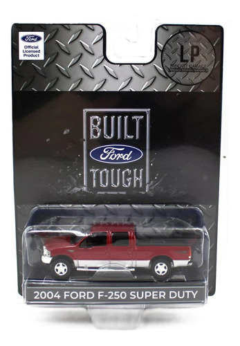 Motormax 1/64 2004 Ford F-250 Super Duty Lp Diecast Garage E Color Bordó